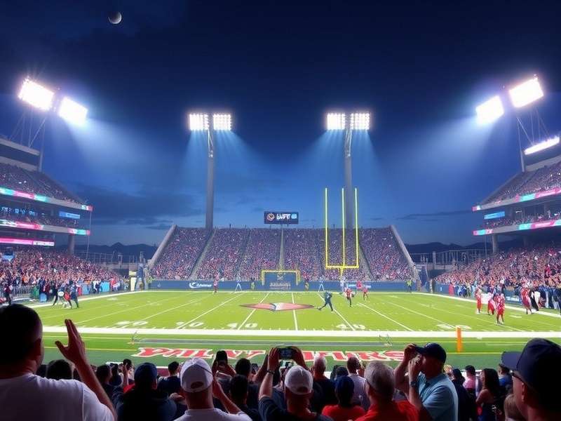 Monday Night Football stadium atmosphere with players under lights