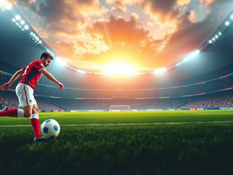 Premier League football match with fans cheering in stadium