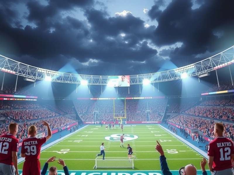 OU Football Game Action - Stadium packed with fans during an intense match