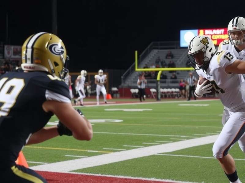 Dynamic football match scene with players in action on a Sunday evening