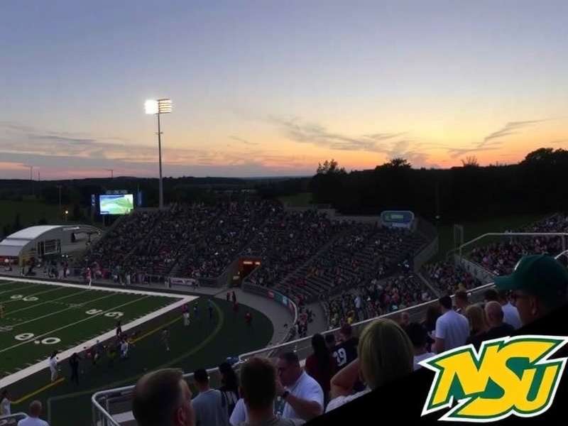 Quarterback calling an audible at the line of scrimmage during Ndsu game