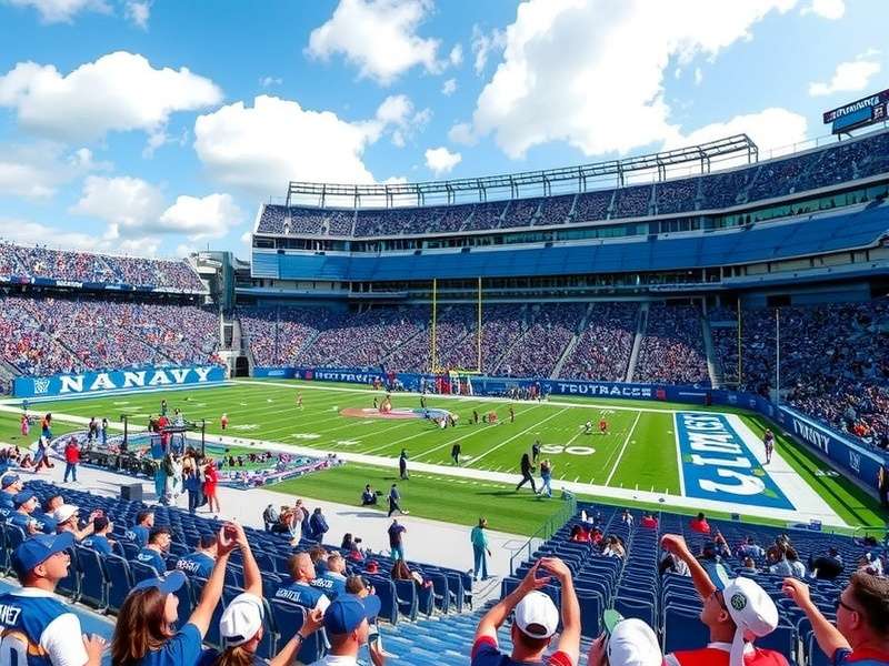 Navy Nagar Stadium in Mumbai filled with spectators