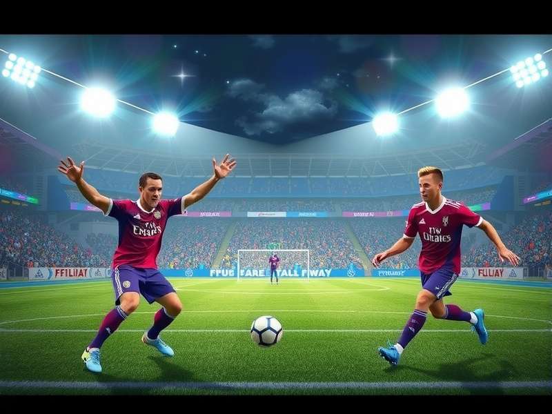 Football stadium at night with dramatic lighting