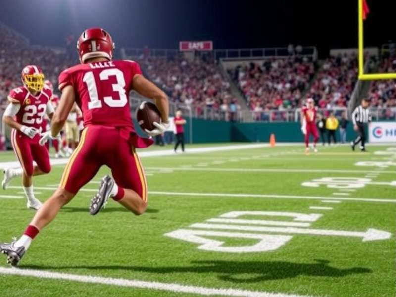 Crowd of diverse football fans cheering at a stadium under lights