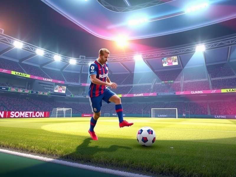 Young Indian gamers playing football video game on a large screen