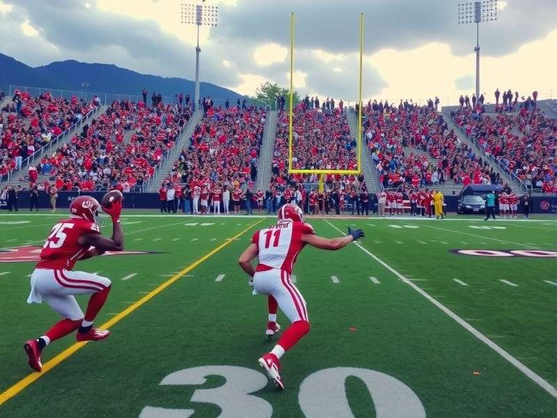 Iu Football Game in action showing players on field