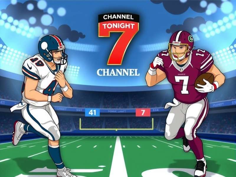 Football match under lights with players in action