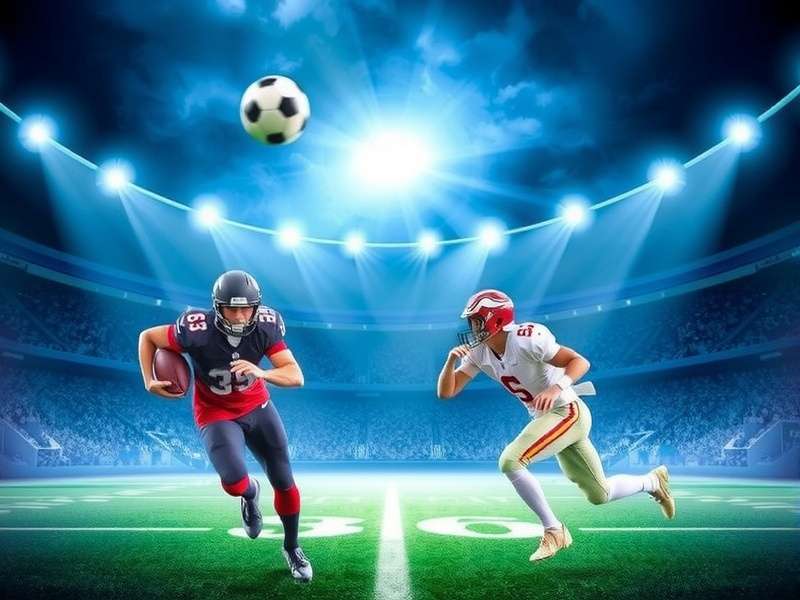 Crowd watching a football match on a large screen in a park