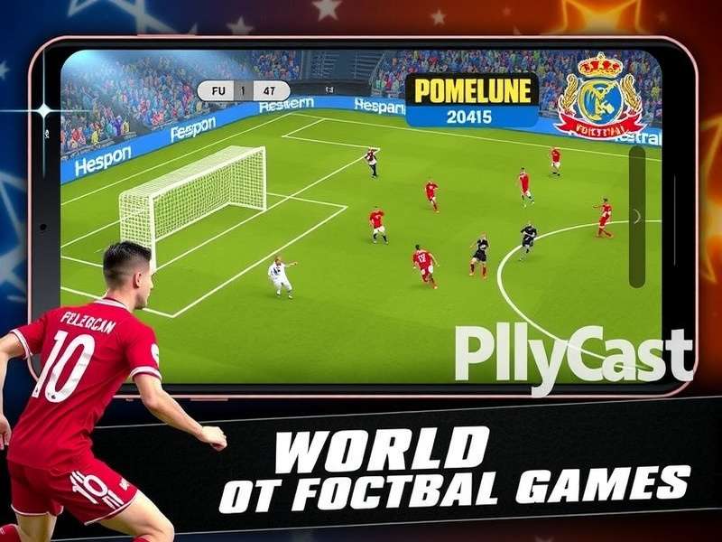 A person playing a football game on a laptop and mobile phone