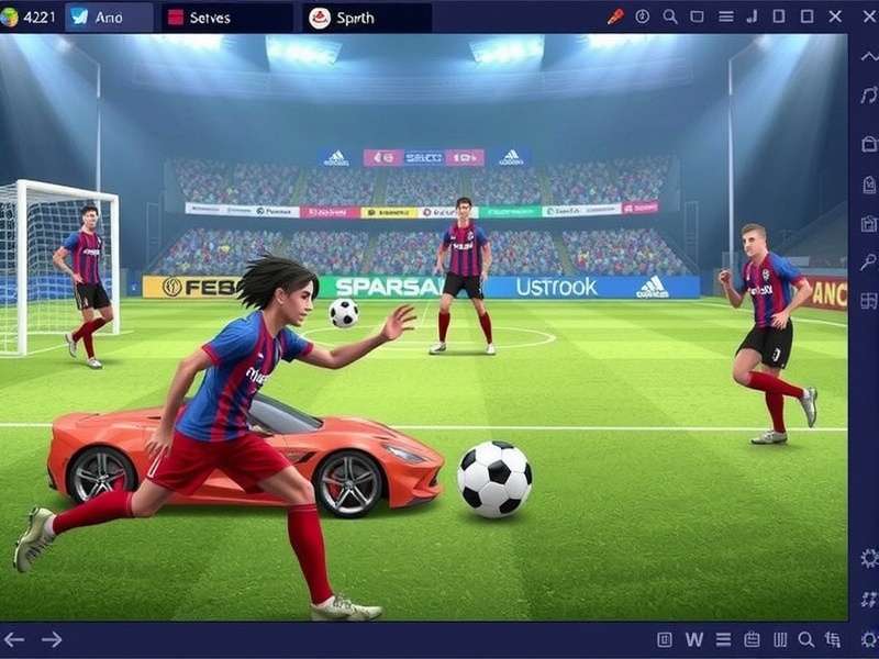 Young people playing virtual football game on console and mobile in India