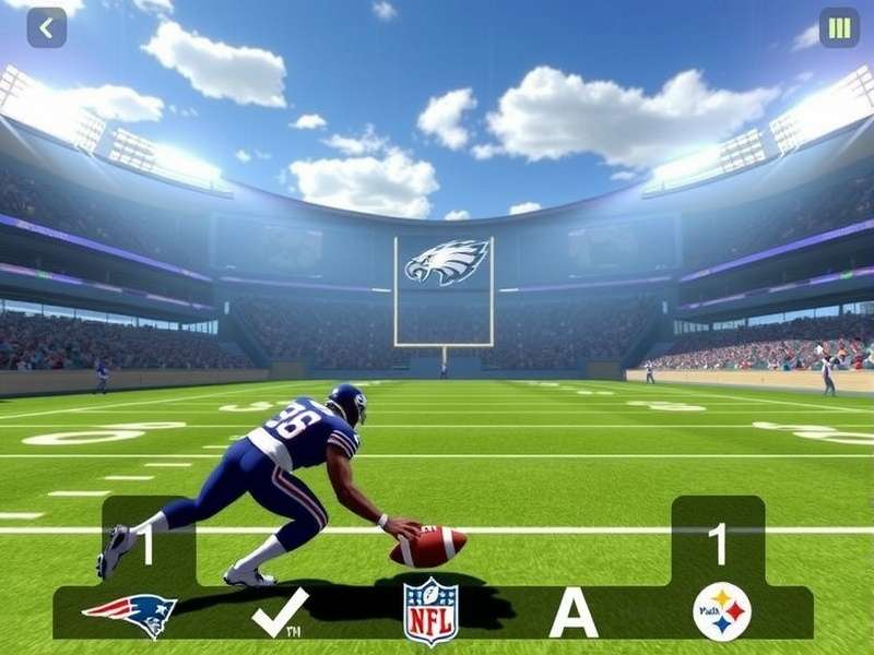 NFL Football Game action scene with quarterback throwing the ball