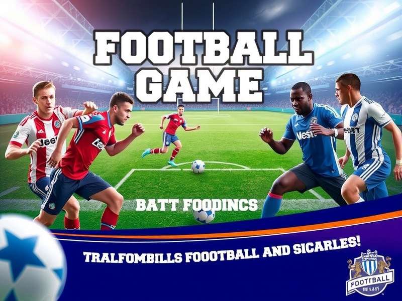 Football Game action on the field with players competing