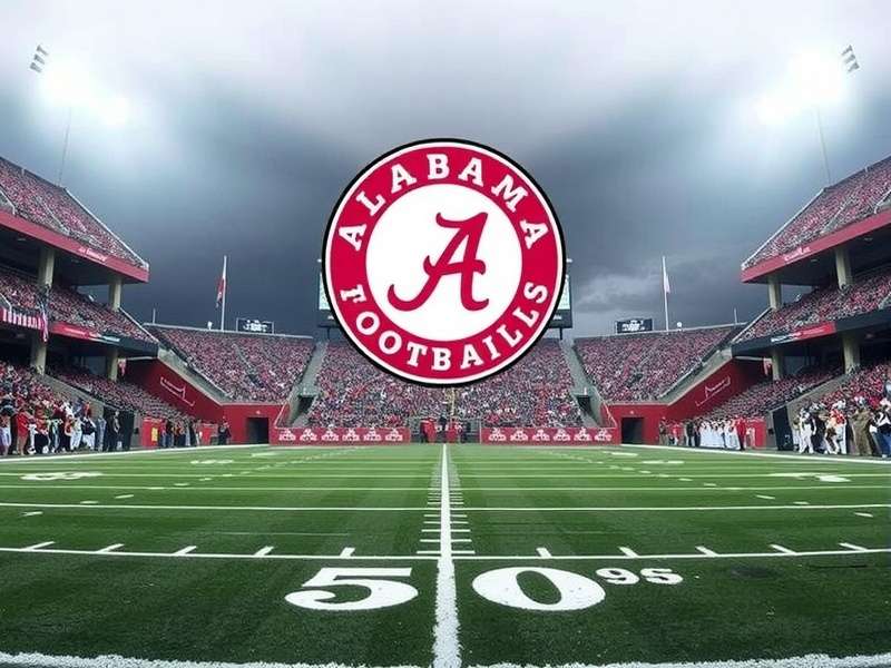 Alabama Football Game Today – Crimson Tide players on the field under stadium lights