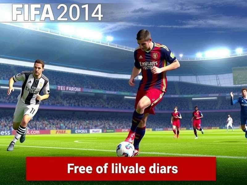 Football Games Online Play Free Fifa 2014 — FIFA 2014 gameplay screenshot showing football action on a green pitch with players in vibrant kits.